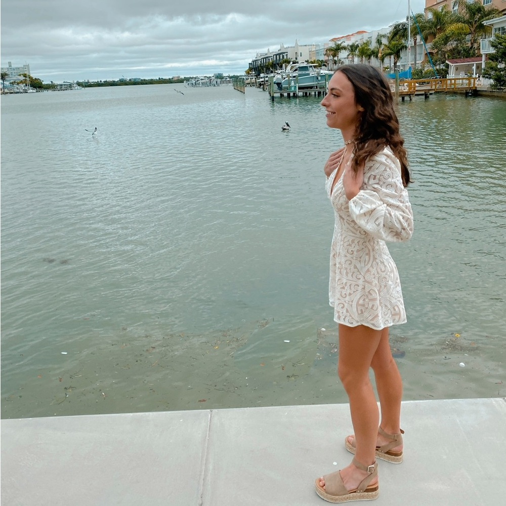 White lace romper